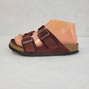 Birkenstock Arizona Womens 36 EU N Red Burgundy Leather Sandals Soft Footbed